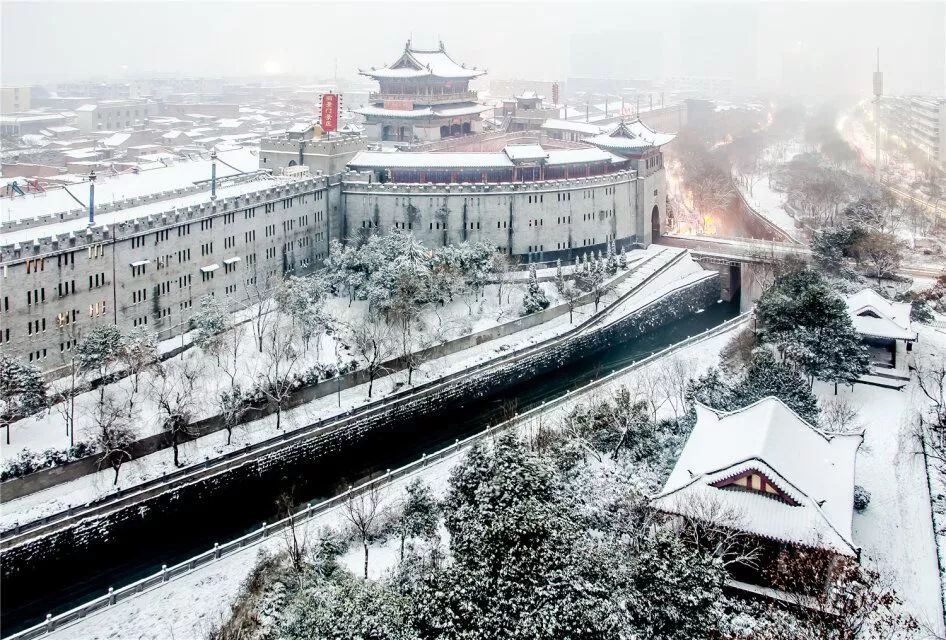 洛阳城内雪景醉人